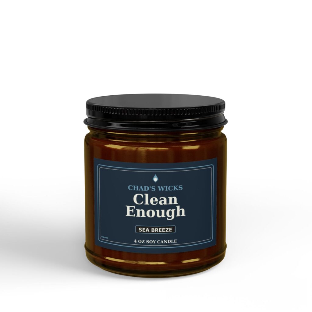 Clean Enough Sea Breeze Soy Candle — 4oz Amber Jar