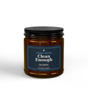 Clean Enough Sea Breeze Soy Candle — 4oz Amber Jar