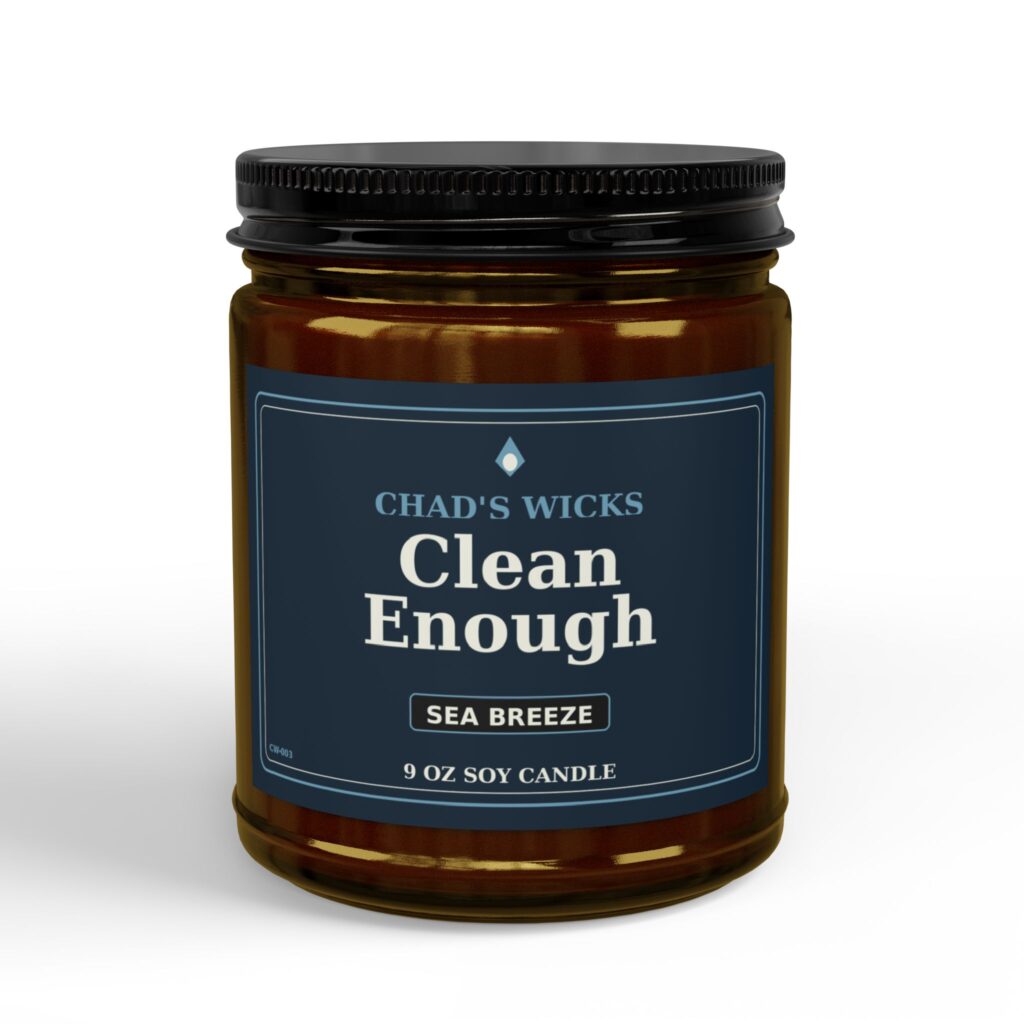 Clean Enough Sea Breeze Soy Candle — 9oz Amber Jar