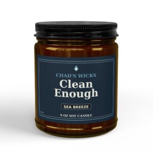 Clean Enough Sea Breeze Soy Candle — 9oz Amber Jar