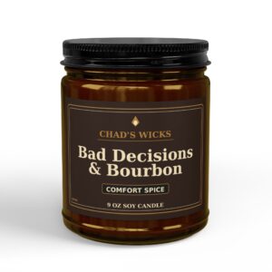 Bad Decisions & Bourbon Comfort Spice Soy Candle — 9oz Amber Jar